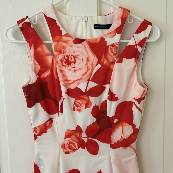 Karen Millen Floral Print Sleeveless Sheath Dress, size US 4 - Picture 2 of 4